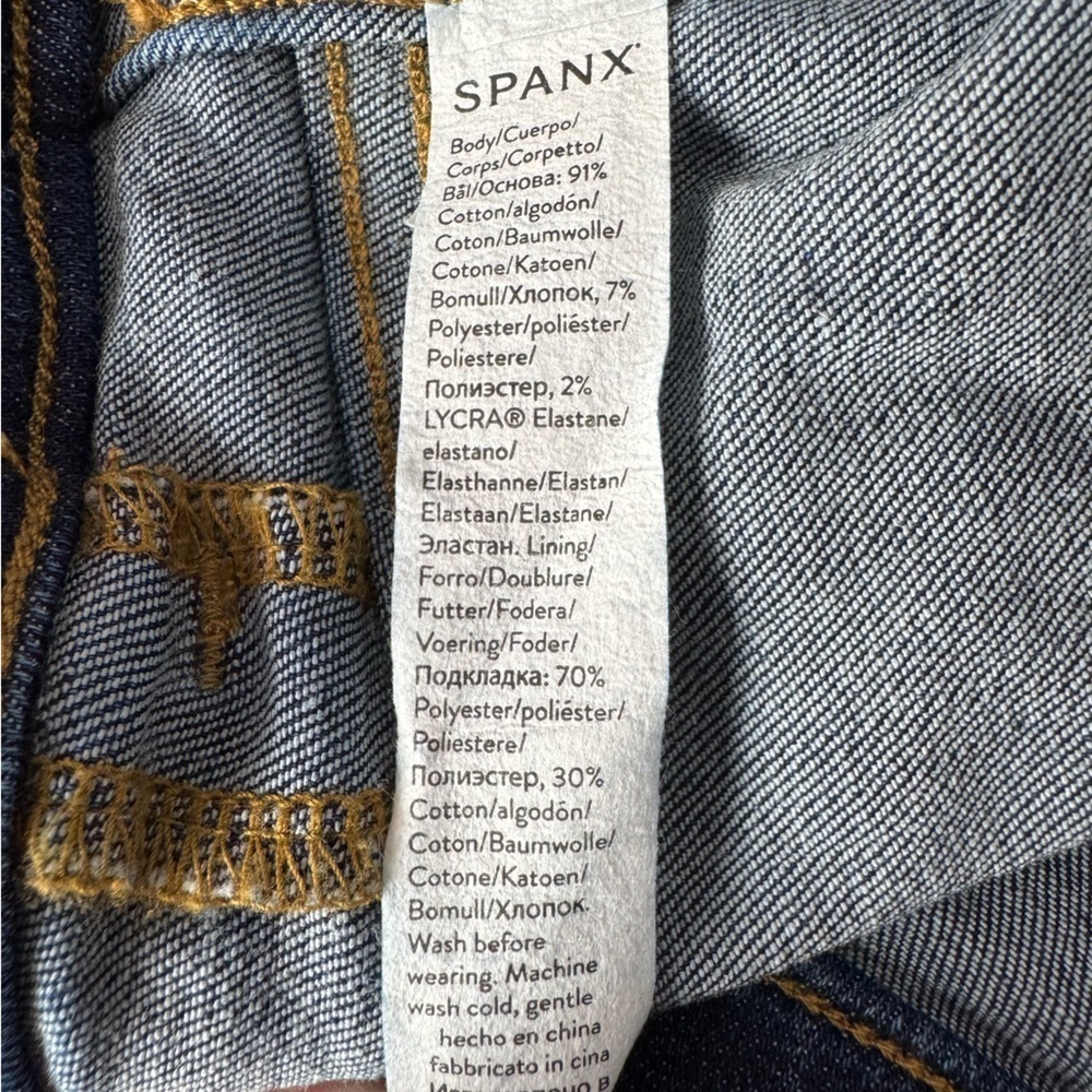SPANX Ankle High Rise Pull On Skinny Blue Jeans Stretch Shaping Slimming Size 1X - Picture 7 of 8